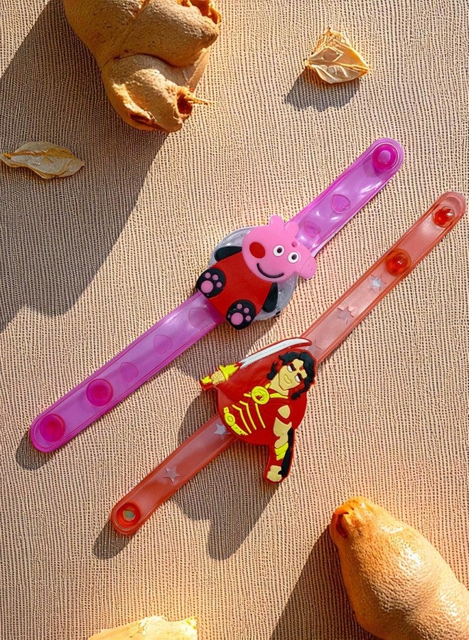 Evisha Set Of 6 Led Cartoon Character Kids Rakhi Wrist Band Bracelets fir Rakshabandhan Character Design And Colour May Vary - Image 4